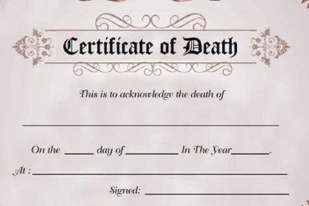 Register for Death Certificate
