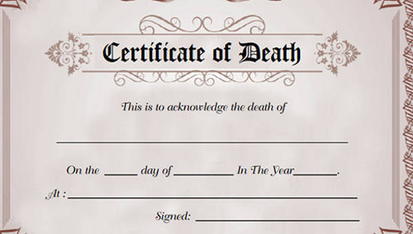 Register for Death Certificate